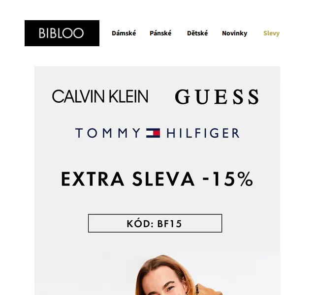 BIBLOO: Prémiová 15% sleva na Tommy Hilfiger, Calvin Klein, Guess – červen 2026 | Nuslet.cz