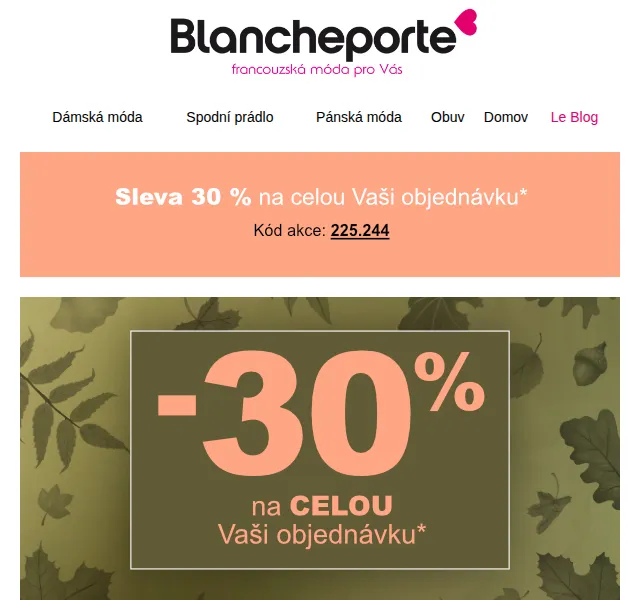 Blancheporte: Sleva 30 % na módu při koupi 2 ks – červenec 2026 | Nuslet.cz
