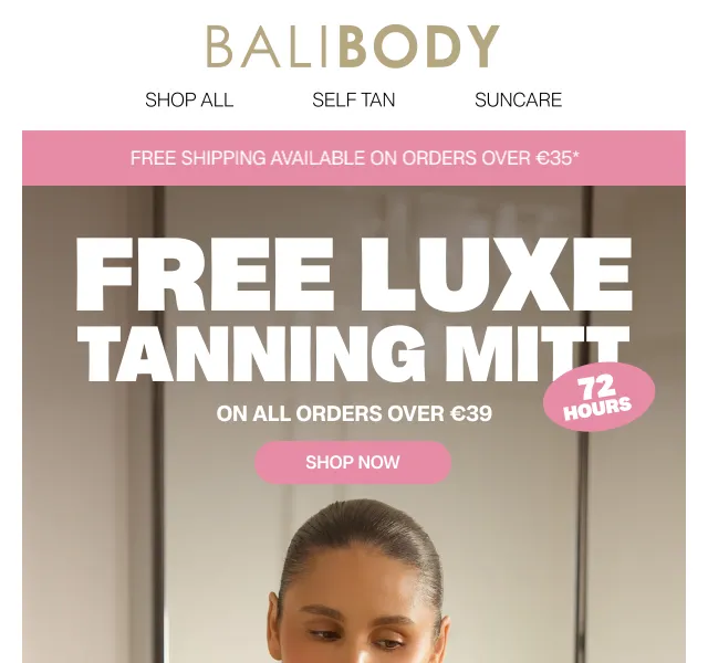 Bali Body: Tanning Mitt zdarma od 39 $ – srpen 2026