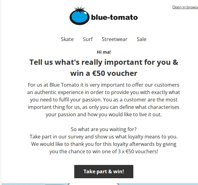 BLUE TOMATO: Hlaste se o €50 voucher – červenec 2026 | Nuslet.cz