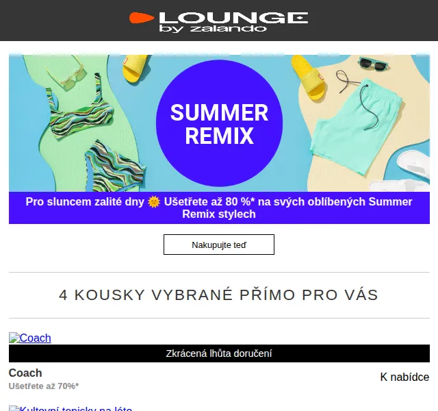 Lounge by Zalando: Coach, Timberland & Guess – výprodej až 80 % – červen 2026 | Nuslet.cz