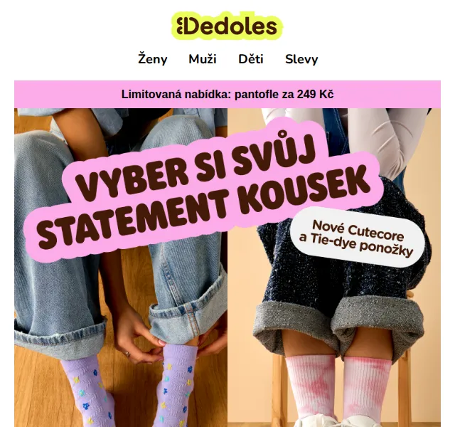 Dedoles.cz: Statement kolekce ponožek Cutecore a Tie-dye – červenec 2026 | Nuslet.cz