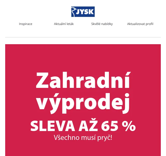 JYSK: Zahradní výprodej až -60 % – červenec 2026