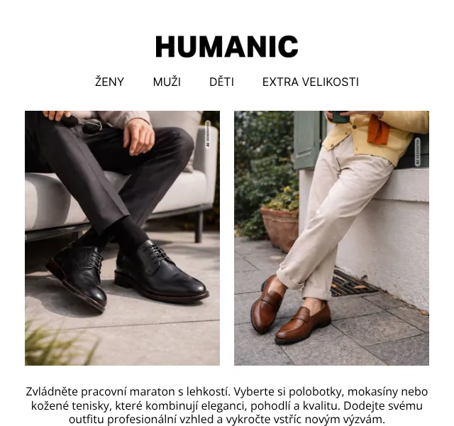 HUMANIC: Polobotky, Loafers & Tenisky – Srpen 2026