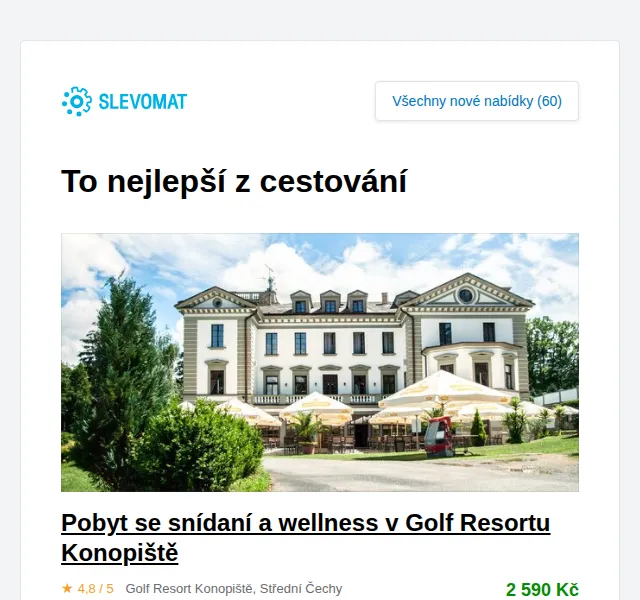 Slevomat: 4* wellness pobyt na Vysočině – červenec 2026 | Nuslet.cz