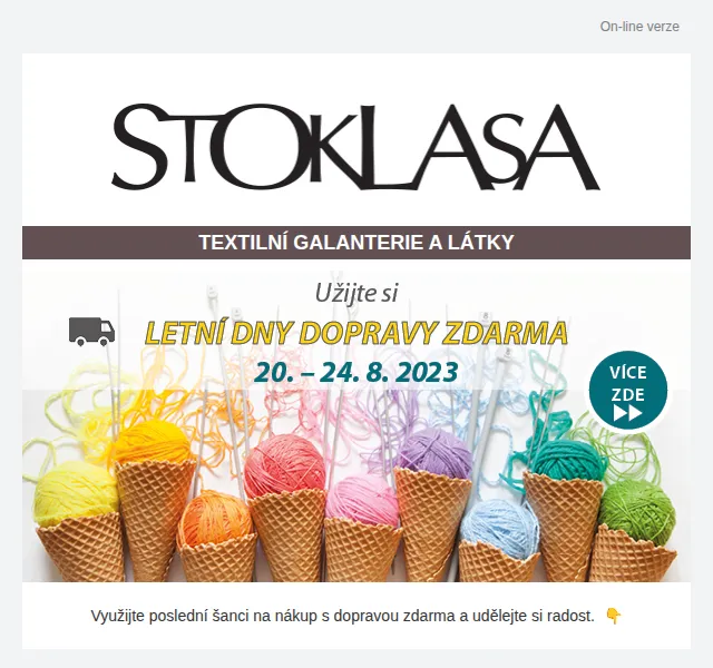 Stoklasa: Letní doprava zdarma a slevy až 40 % – červenec 2026 | Nuslet.cz