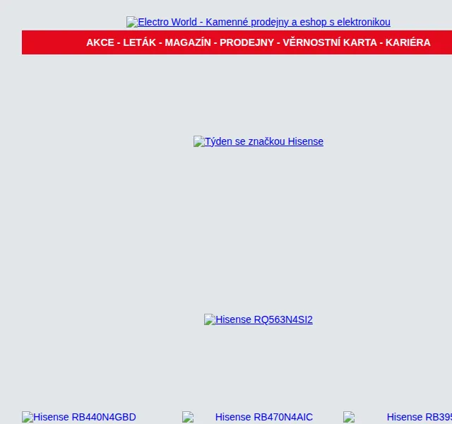 Electro World: Značka Hisense s dopravou zdarma – červenec 2026 | Nuslet.cz