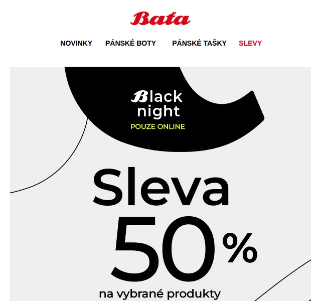 Baťa: Sleva 50 % na vybrané produkty – červen 2026 | Nuslet.cz