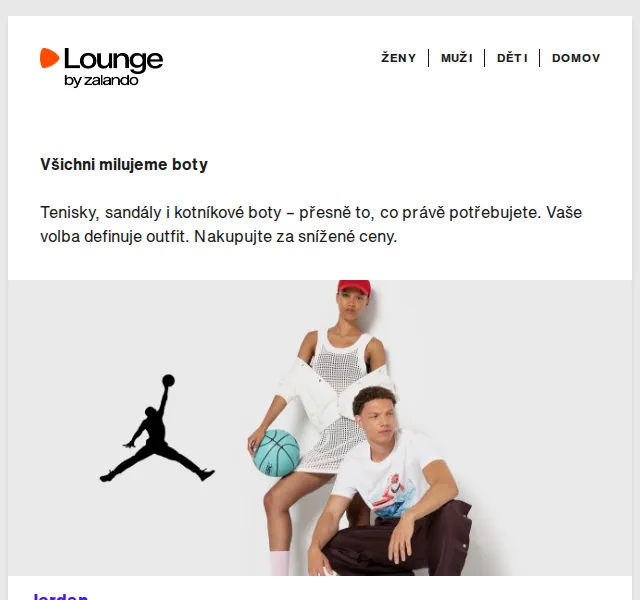Lounge by Zalando: Obuv Jordan sleva až 80 % – duben 2026