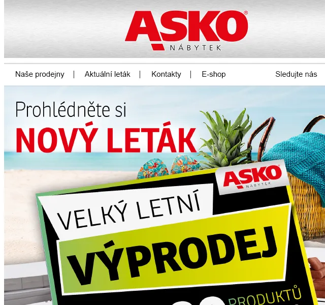 Asko Nábytek: Letní výprodej – červenec 2026 | Nuslet.cz