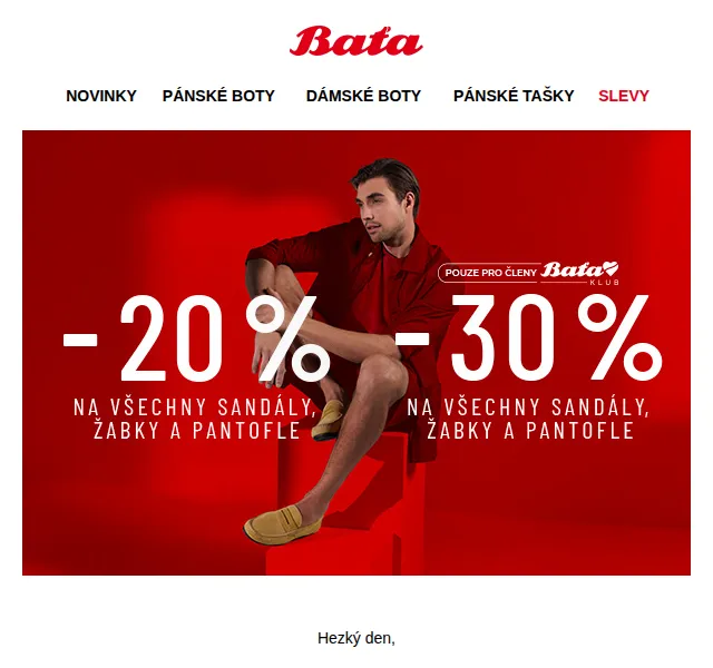 Baťa: Letní hit: Sandály, žabky a pantofle se slevou až 30 % – červenec 2026 | Nuslet.cz