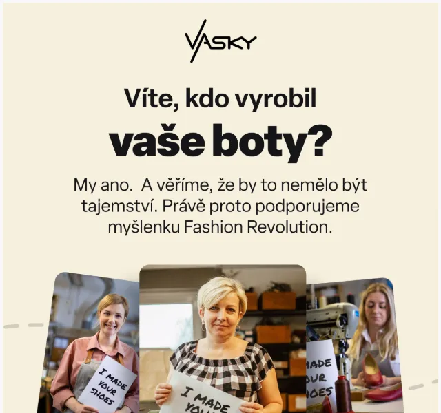 Vasky: Kvalitní boty se zaměřením na výrobu – duben 2026