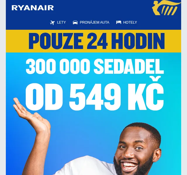 Ryanair: Bleskový výprodej letenek od 549 Kč – červen 2026 | Nuslet.cz