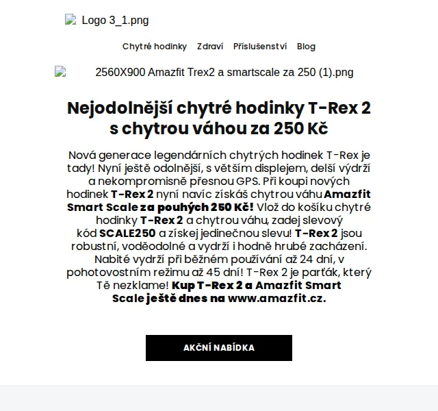 Amazfit: T-Rex 2 + chytrá váha za 250 Kč – červen 2026 | Nuslet.cz