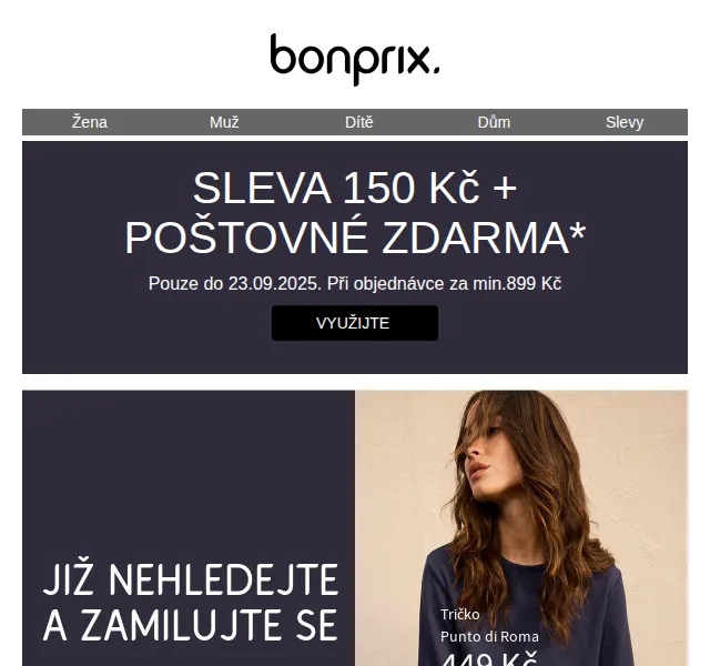 Bonprix: sleva 150 Kč + poštovné zdarma – červenec 2026 | Nuslet.cz
