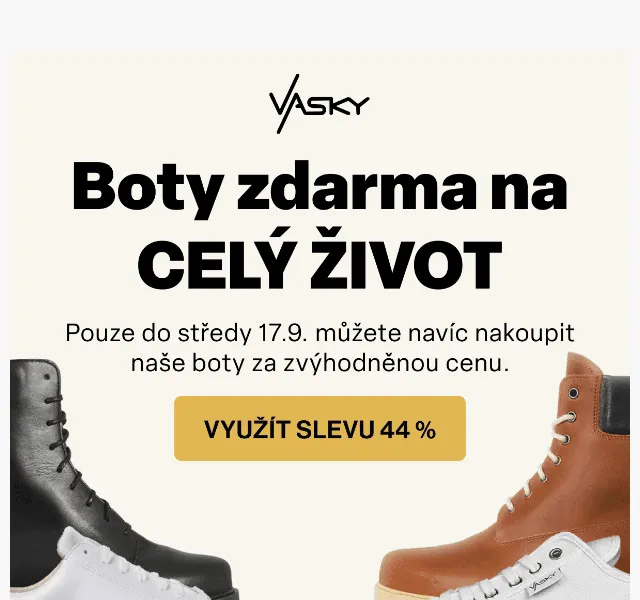 Vasky: Vyhrajte boty zdarma na celý život – červenec 2026 | Nuslet.cz