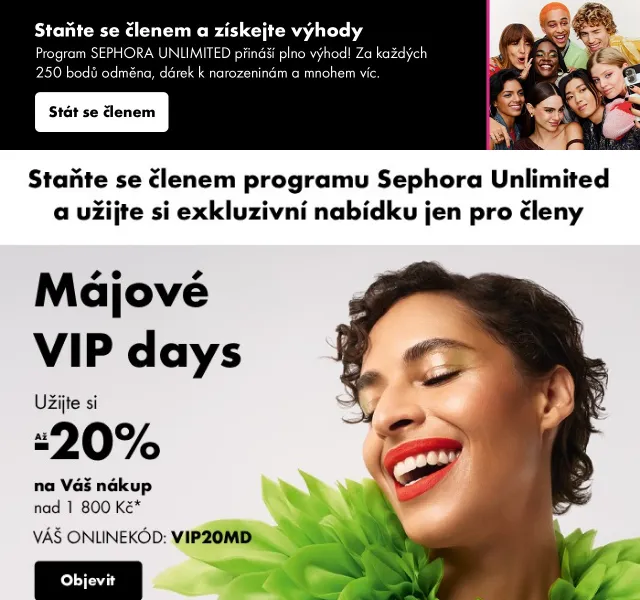 Sephora Unlimited: 20% sleva + dárky až -40%