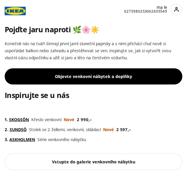 Ikea: Venkovní nábytek a zahradní potřeby – březen 2026 | Nuslet.cz
