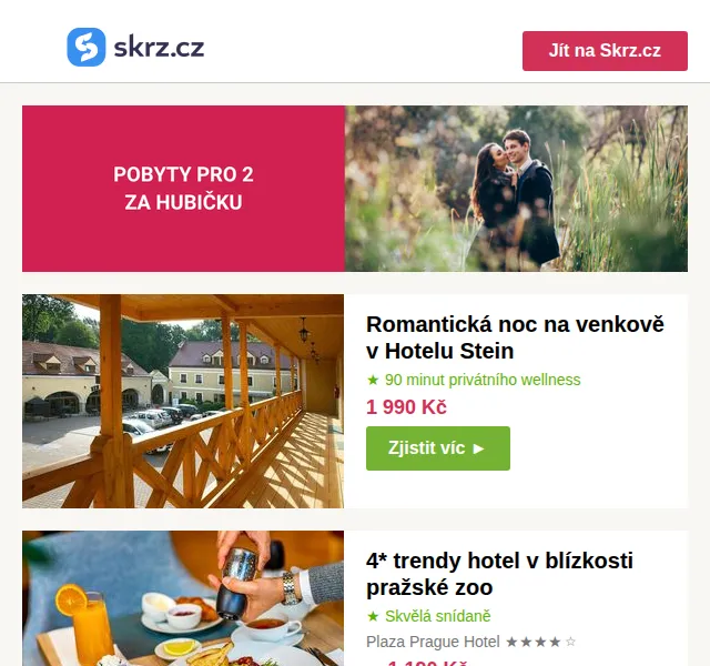 Skrz.cz: Pobyty do 2 000 Kč – wellness a skalní města – červen 2026 | Nuslet.cz