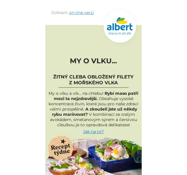 Albert: Mořský vlk a chlazené ryby – červen 2026 | Nuslet.cz