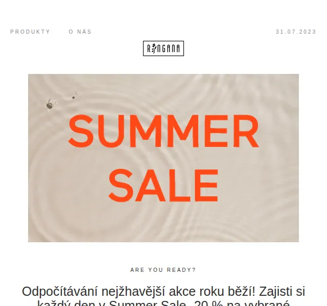 RINGANA: Summer Sale -20 % na vybrané produkty – červenec 2026 | Nuslet.cz