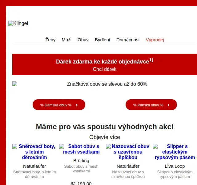 KLiNGEL: Značková obuv se slevami až 60 % – červenec 2023 | Nuslet.cz