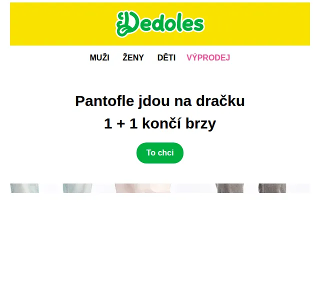 Dedoles: Pantofle 1+1 zdarma – červenec 2024 | Nuslet.cz
