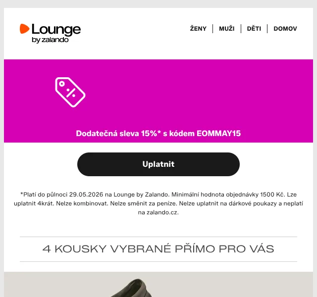 Lounge by Zalando: 15 % sleva + až 80 % výprodej – květen 2026
