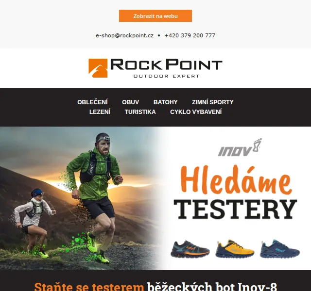 Rock Point: Testování běžeckých bot Inov-8 – červen 2026 | Nuslet.cz