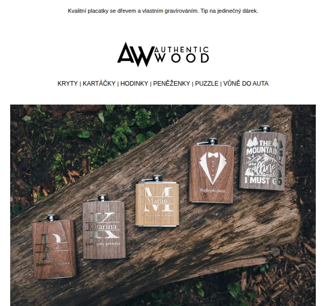 AuthenticWood: Dárkové placatky s gravírováním – červen 2026 | Nuslet.cz