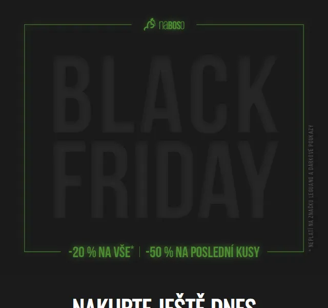 naBOSo: Black Friday slevy až 50 % – listopad 2021 | Nuslet.cz