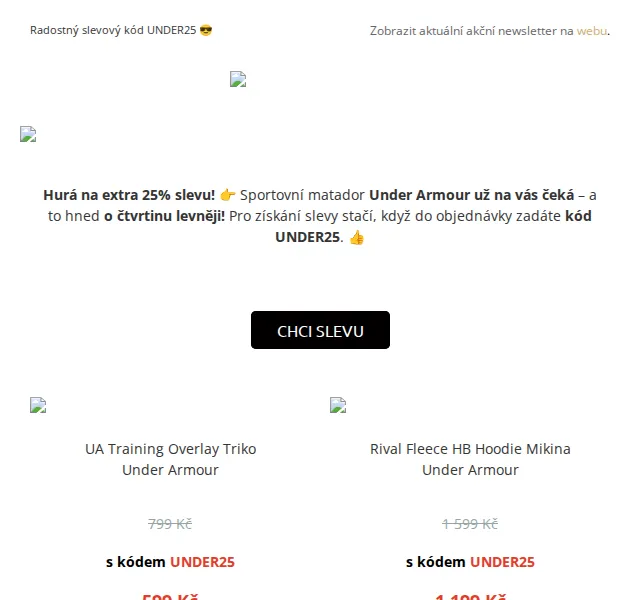UrbanStore: Under Armour extra 25% sleva – červen 2026 | Nuslet.cz