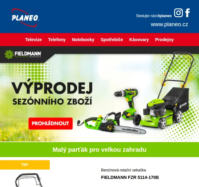 Planeo: Sleva 20 % na Fieldmann – červen 2026 | Nuslet.cz