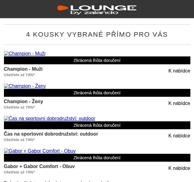 Lounge by Zalando: Champion, Gabor a oblečení – červenec 2026 | Nuslet.cz