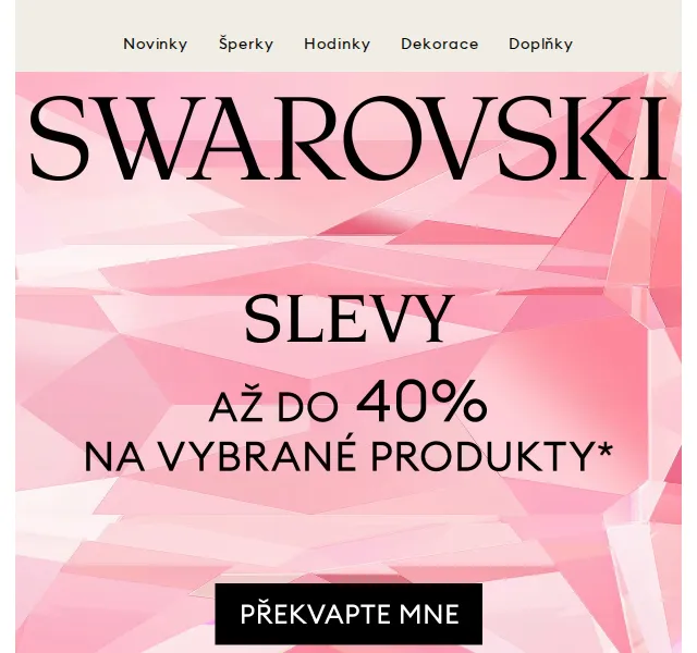 Swarovski: Až 40% na vybrané šperky a hodinky – červenec 2026 | Nuslet.cz