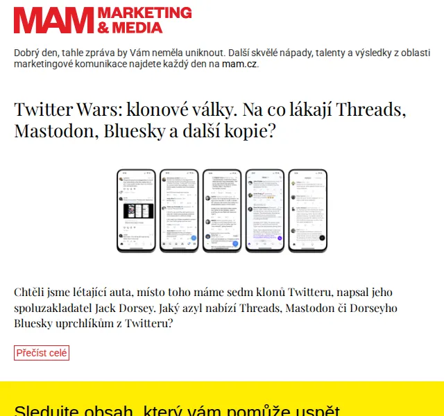 Marketing & Media: Twitter Wars – klonové války Threads, Mastodon, Bluesky – červenec 2026 | Nuslet.cz