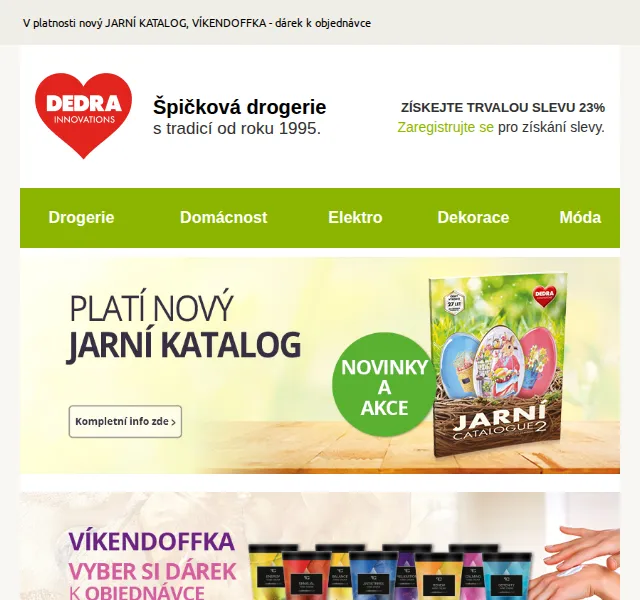 Novinky DEDRA INNOVATIONS: Jarní katalog a víkendoffka – červen 2026 | Nuslet.cz