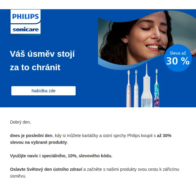 Philips: až 30% sleva na kartáčky a ústní sprchy – březen 2026 | Nuslet.cz