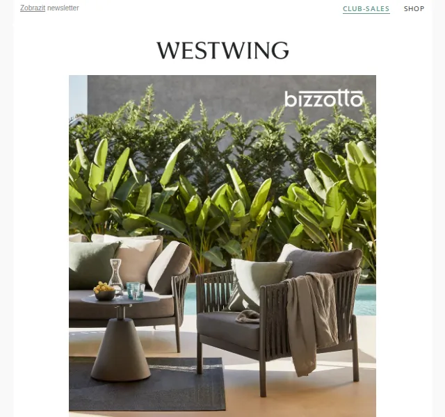 Westwing: Zahradní nábytek BIZZOTTO a další – červenec 2026 | Nuslet.cz