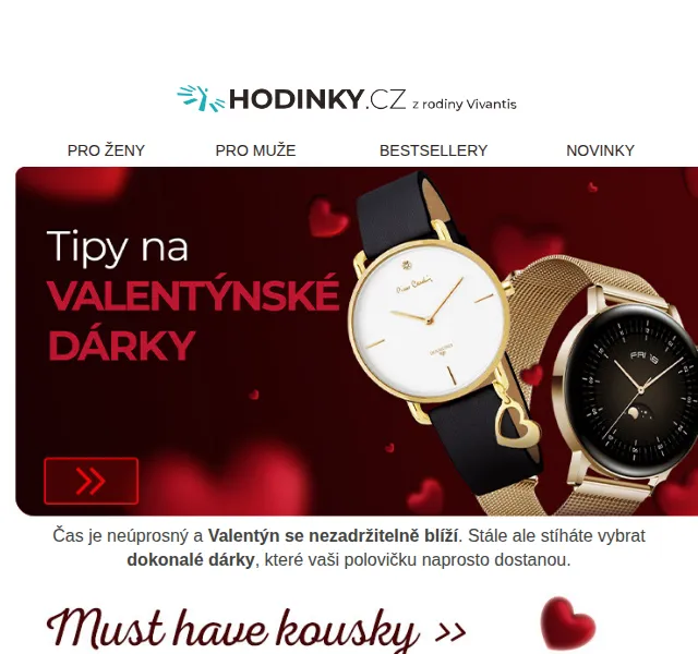 Hodinky.cz: Valentýnský speciál 20% sleva – červen 2026 | Nuslet.cz