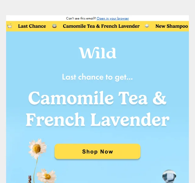 Wild: Camomile Tea & French Lavender sada od 25 £ – červenec 2026 | Nuslet.cz