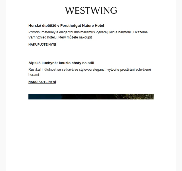 Westwing: Alpská kuchyně a venkovní nábytek Ecofurn – červenec 2026 | Nuslet.cz