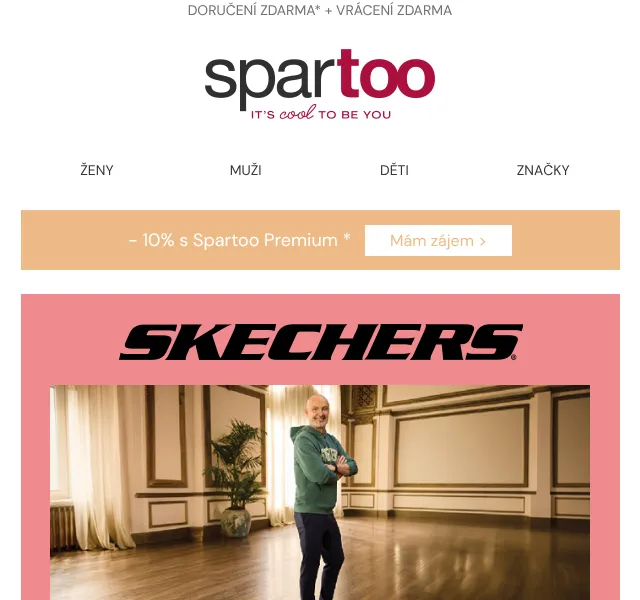 Spartoo.cz: Doručení zdarma Skechers, Dr. Martens – srpen 2026