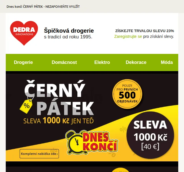 Novinky DEDRA INNOVATIONS: Trvalá sleva 23 % na špičkovou drogerii – červen 2026 | Nuslet.cz