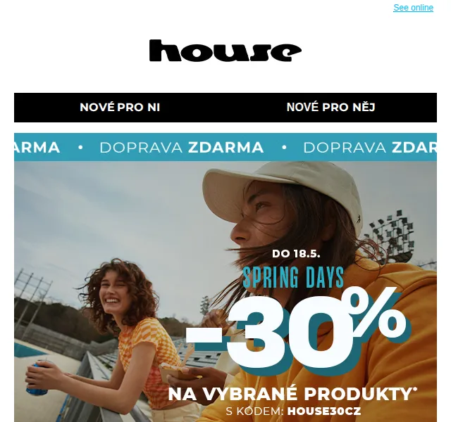 HOUSE: letní móda s 30% slevou a doprava zdarma – červenec 2026 | Nuslet.cz