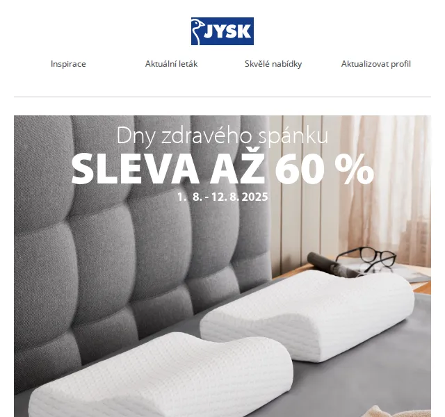 JYSK: Dny zdravého spánku se slevou až 60 % – červenec 2026 | Nuslet.cz