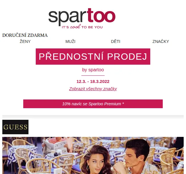 Spartoo.cz: Sleva až 50 % na Guess, Desigual – březen 2026 | Nuslet.cz