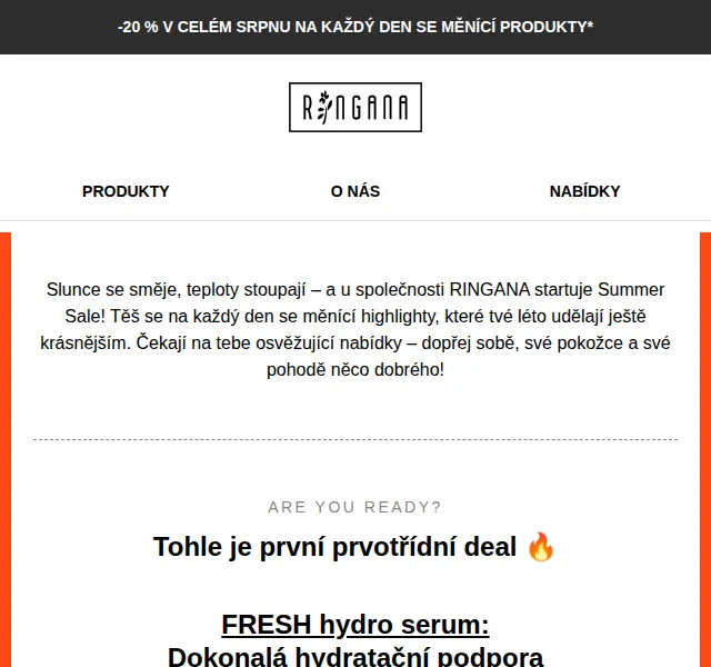 RINGANA: Summer Sale -20 % – srpen 2024 | Nuslet.cz
