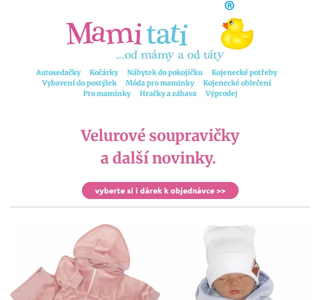 Mamitati.cz: Velurové soupravy pro miminka – červenec 2026 | Nuslet.cz