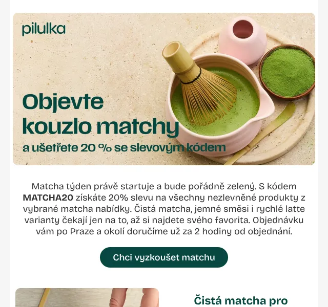 Pilulka.cz: Matcha 20 % sleva – červenec 2026 | Nuslet.cz